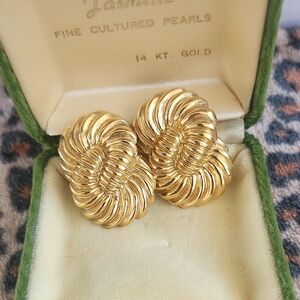 ST.john Gold Tone Floral Knot Earrings -
